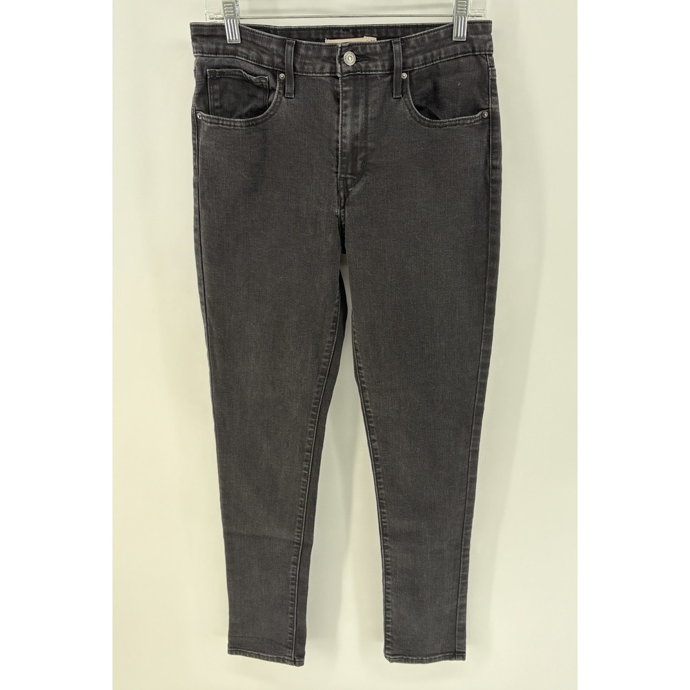 Levi's 721 High Rise Skinny Jeans Womens (30x29) Soft Faded Black Stretch Denim